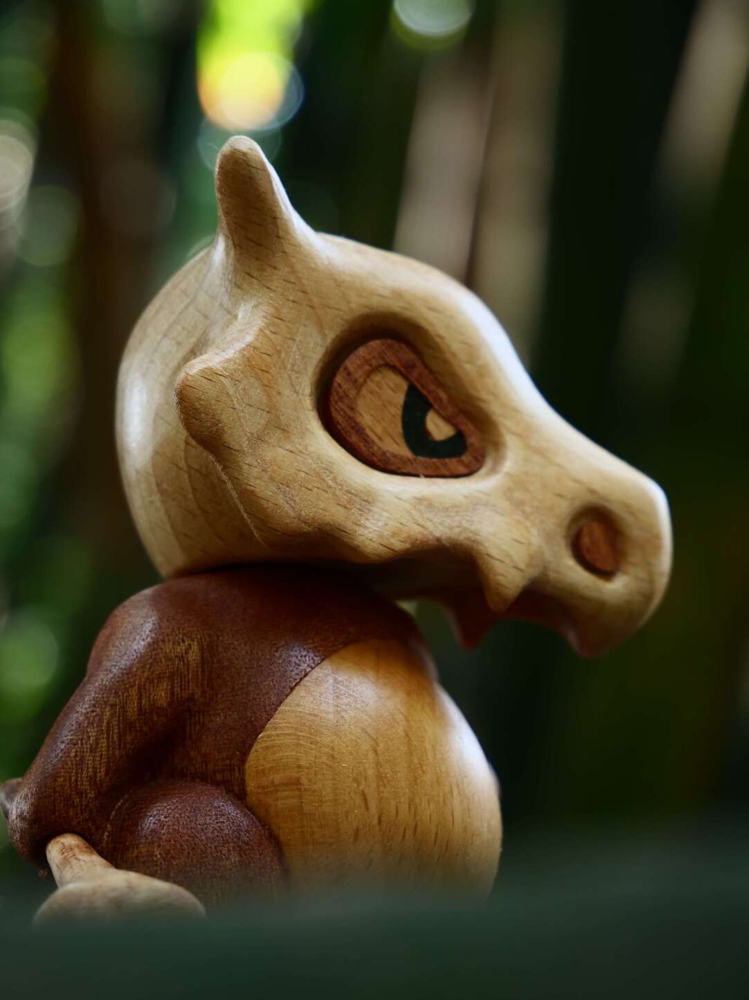 Wooden Cubone Figurine