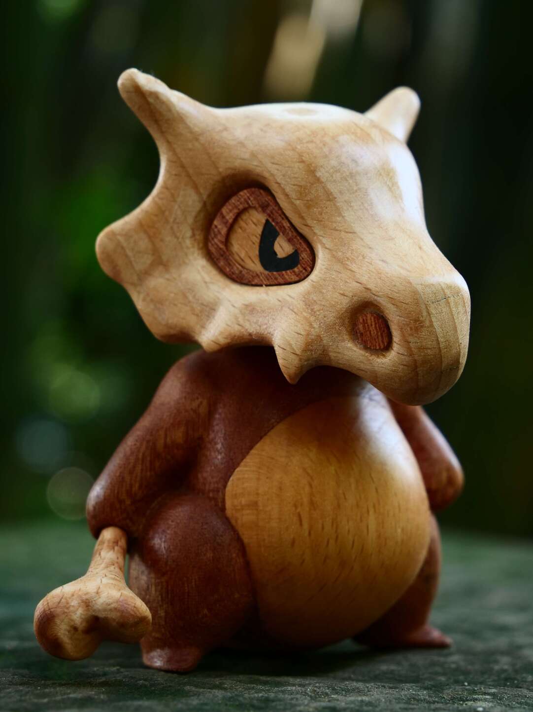 Wooden Cubone Figurine