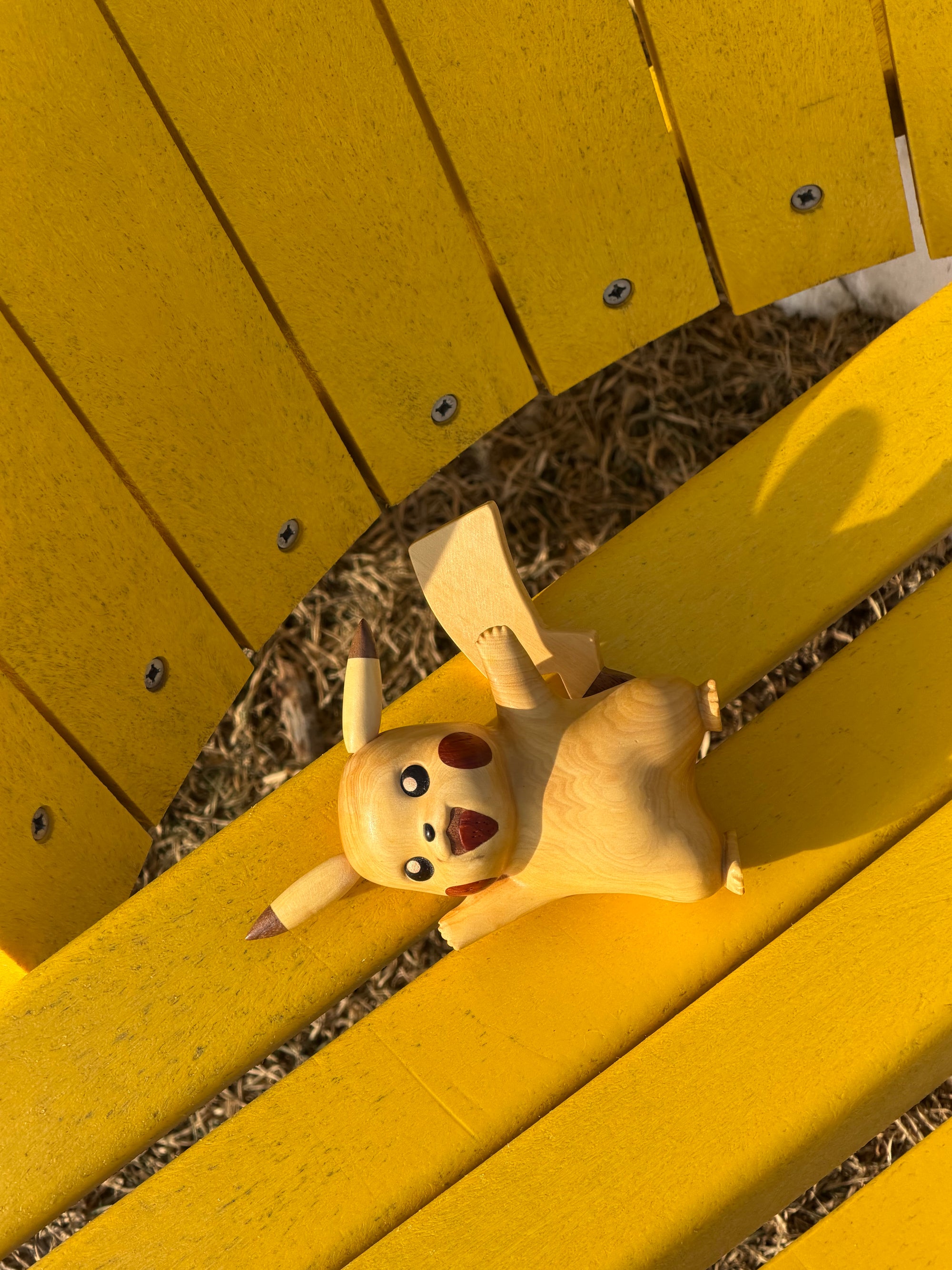 Wooden Pikachu Figurine