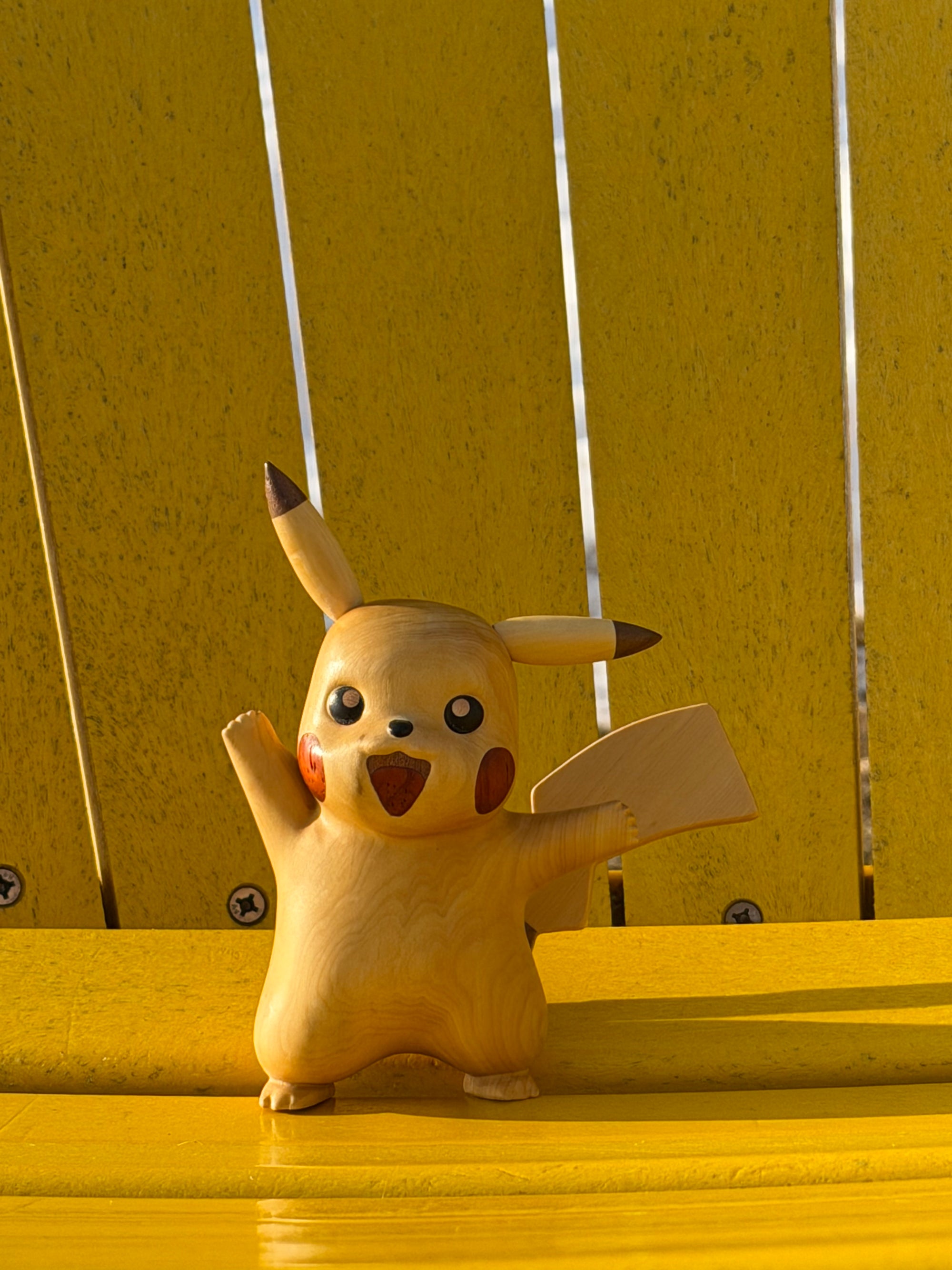 Wooden Pikachu Figurine