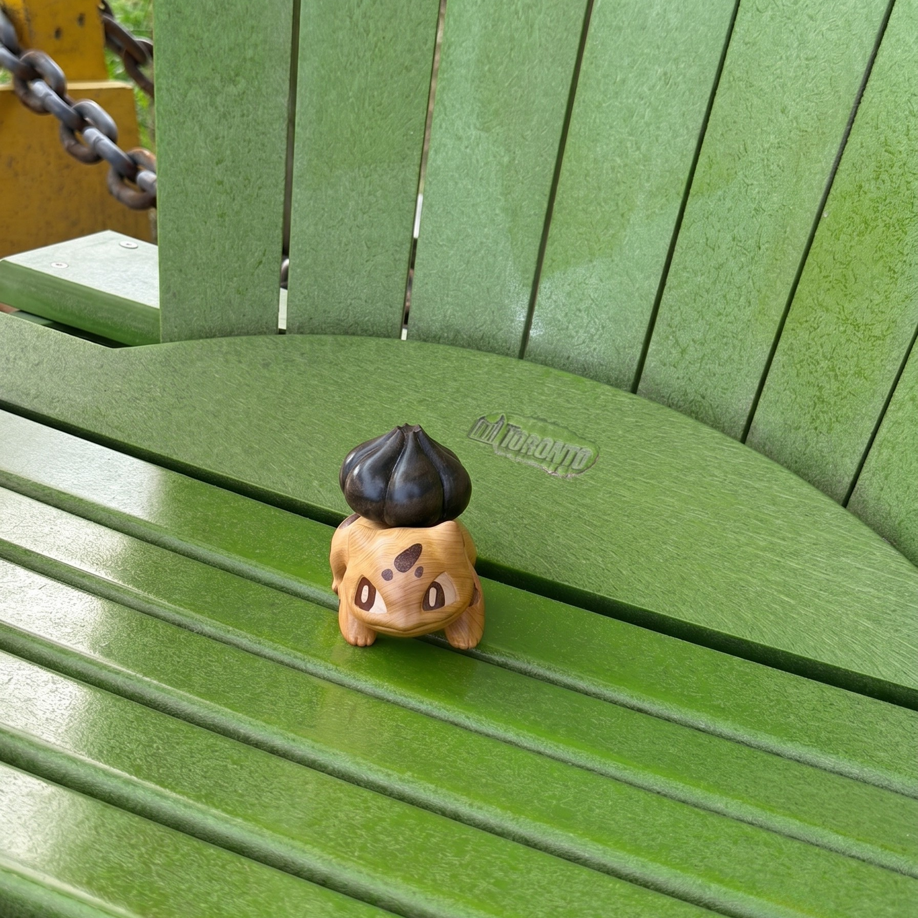 Wooden Bulbasaur Figurine