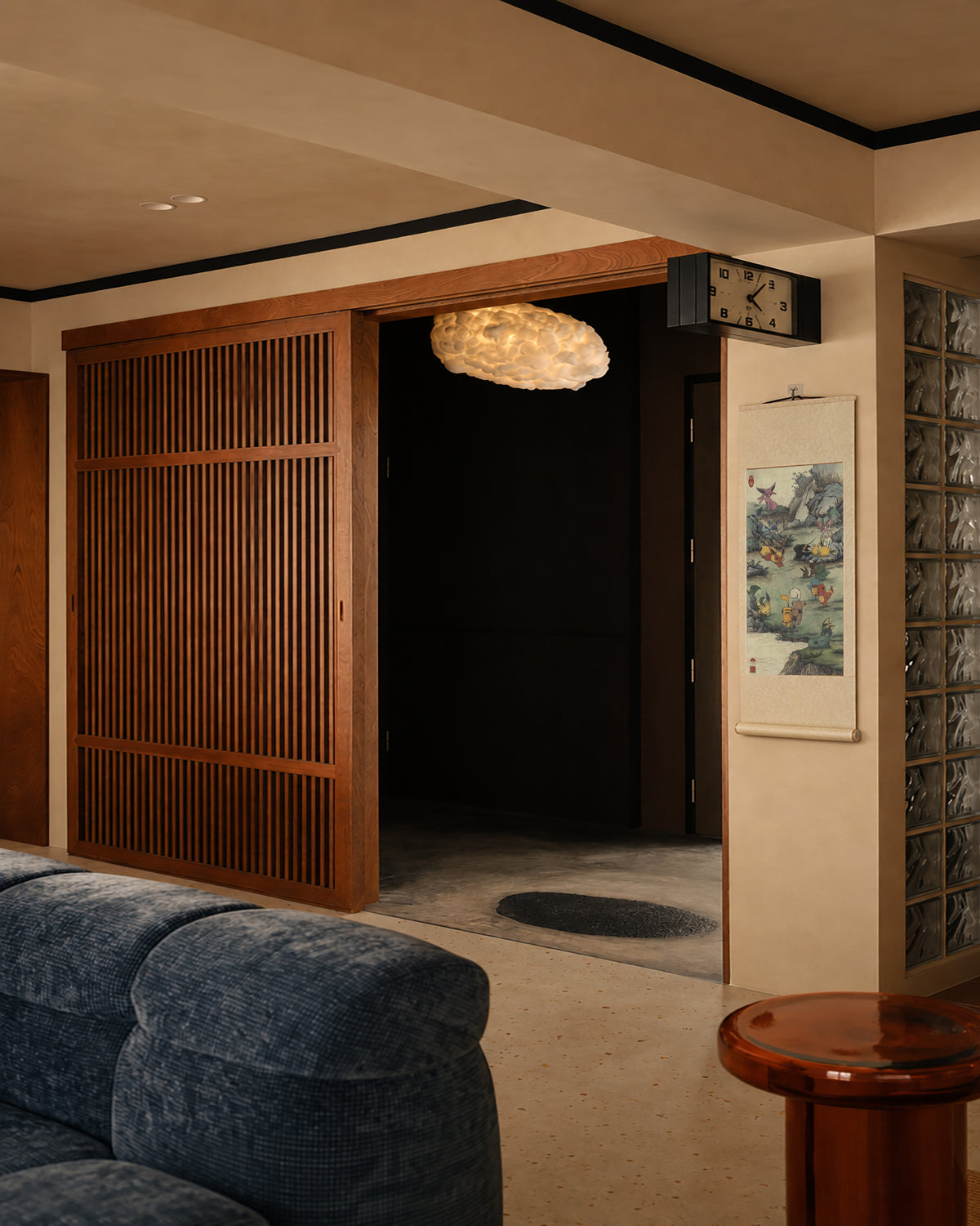 Paint No.1 — hanging scroll, angled room view